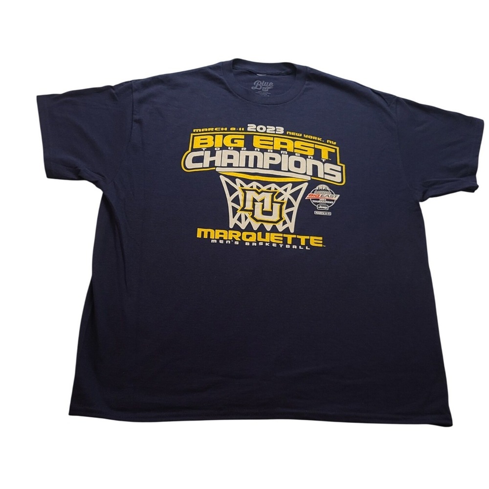 Blue 84 Marquette Golden Eagles 2023 Big East Champions T-Shirt Men's XL Navy‎
